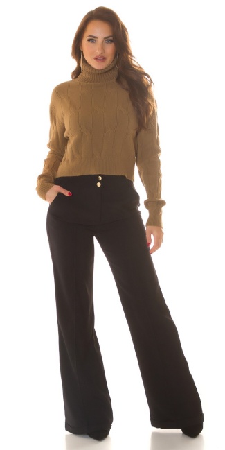 Musthave Knit Sweater with Turtleneck Brown
